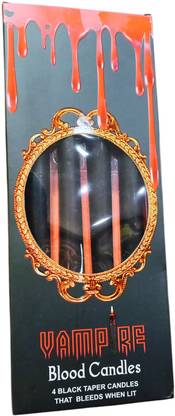 thousandyearsago Tya- Vampire Blood Candles 4 Black Taper Candles That Bleeds When Lits Candle