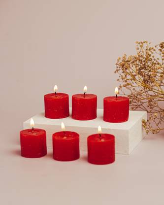 AuraDecor Set of 6 Rasberry Fragrance Votive Candle Candle