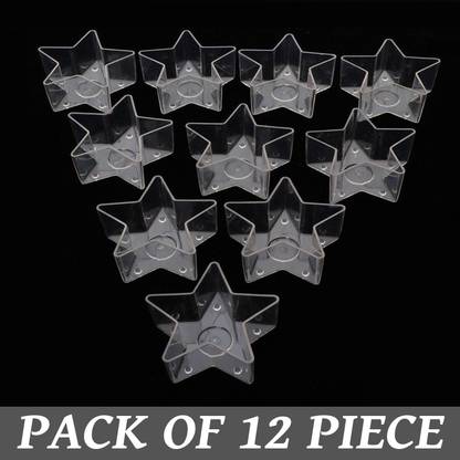 MAGICMOON Acrylic Star Shape Empty Tealight Cup / Containers / Mould For DIY Candle Making Plastic 12 - Cup Tealight Holder
