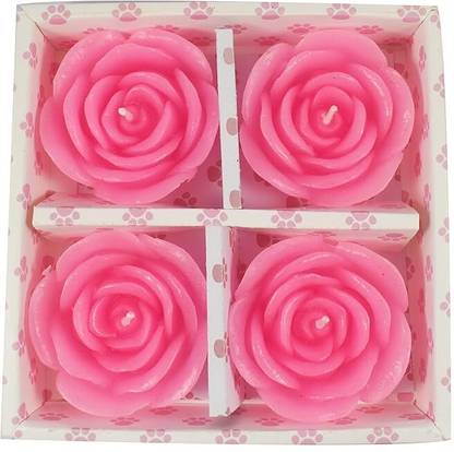 RashMove Flower Shape Floating Light Candles for Diwali Decoration-Set of 4 - Multicolor Candle