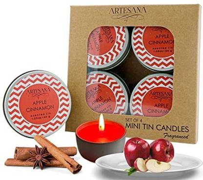 ARPHIBO ARTESANA 4PK MINI TIN Fragrance (Apple Cinnamon) Candle