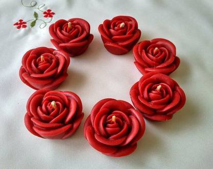 MARMORIS ECOM Rose Candle | Rose Scented Candles- Red Candle