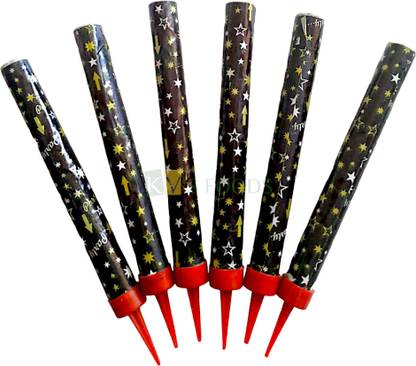 yubirth Black sparkle candle birthday cake candle pack of 6 Candle