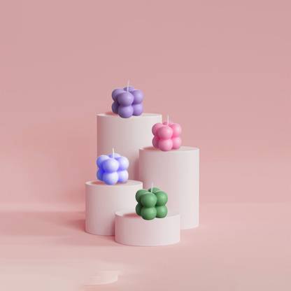 MK Life Big Buble Candle Unscented Pure Soy Wax Home Decor Candle(Pack of 4) Candle