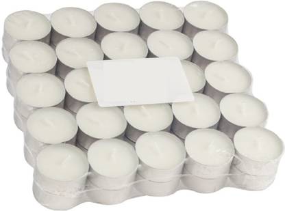 Daily Fest Honey Tea-Light Candles - 50 Pcs - 4.30 hrs Burn Time (White) Candle