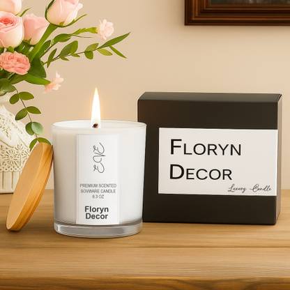 Floryn decor Aromatic Wooden Lid Scented Candles - Perfect for Home Decor, Gifts & Relaxation Candle