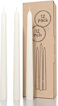 CANDWAX Ivory Taper Candles 12 inch Dripless Set of 12 Tapered Candles Ideal Candle