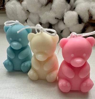 KNEFT Teddy Candle Set of 3 Candle
