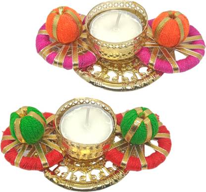 Quarya Decorative Diya for Diwali Pack of 2 Candle