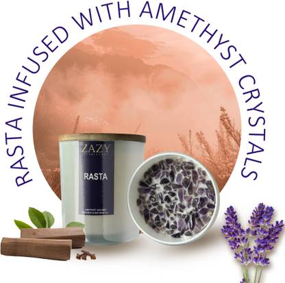 zazy Rasta Candle - Amethyst Infused, Home Decor & Aromatherapy Candle