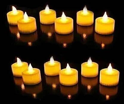 ROYAL TRADING Flameless Artificial LED Tea Lights Plastic Candle for Home Decoration- 12 Piece Candle