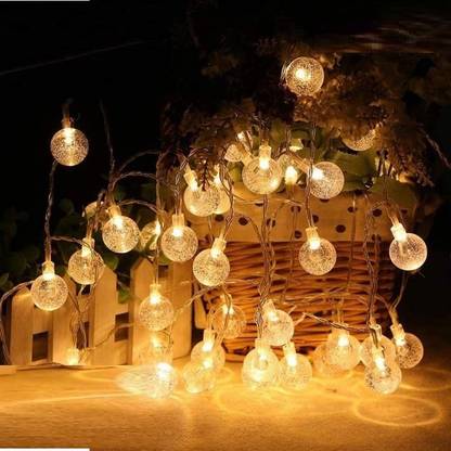 Vespa ™Globe String Lights 14 Led Crystal Bubble Ball Fairy String Decorative Lights Candle