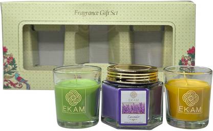 Ekam Pack of 3 Scented Candles,Long Lasting, Ideal for Home Décor, Aroma & Gifting Candle