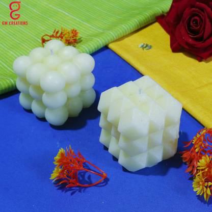 GW Creations Handmade Jasmine Bubble & Square Scented candle Candle