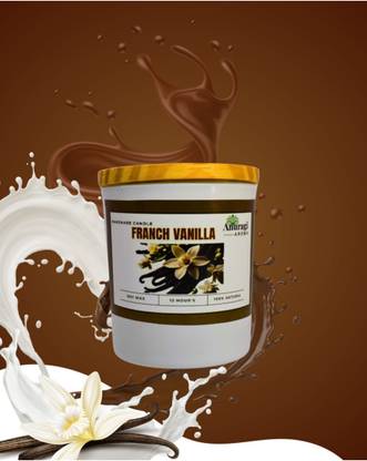 ANURAGI Vanilla Scented Candle Soy Wax 33 Hours Burning Time Candle