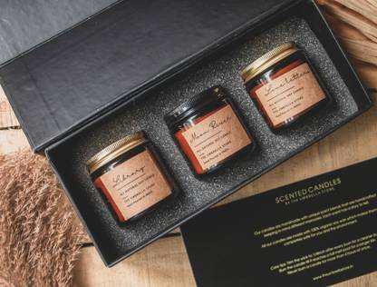 The Umbrella Store Luxury gift box Set of 3 scented Candles ,Scented candle gift hamper Candle