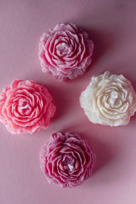 AAMU MOON Rose Scented Wax Floating Candles, Peony Flower Candles For Diwali & Anniversary Candle