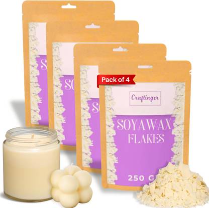 Craftinger 1 KG Soy Wax Flakes for Candle Making | 100% Natural Soy Wax | Eco-Friendly Candle