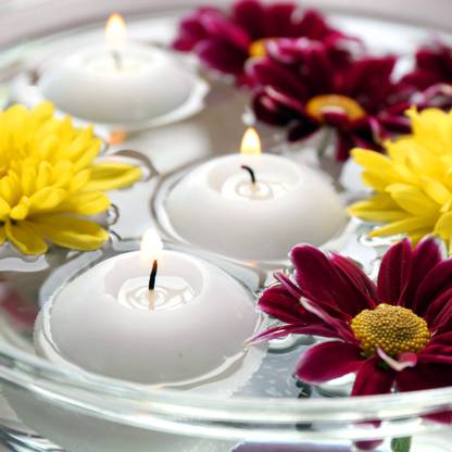 R Wellness Floating Candles for Water Bowl Unscented Candle