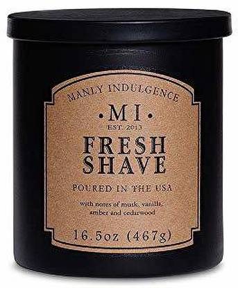 Manly Indulgence Fresh Shave Candle With Notes of Musk Vanilla Amber and Cedarwood Candle