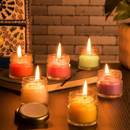Manogyam Magical Key Mini Jar Scented Candles, Pack of 6 Mini Jar Candle