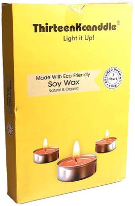 THIRTEENKCANDDLE Soy Vegan Organic Tealight Candles | Pack of 1, 30 Pcs |12 gm Each Tealight Candle