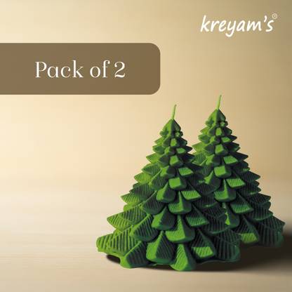 Kreyam's Premium Christmas Tree Scented Candles Set Of 2 Candle