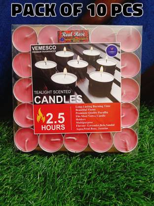Vamesco Rose Tealight Candles | 2.5 Hour Burn | Smokeless | Made in Kannauj Candle