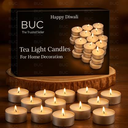 BUC Long Burning Unscented Tea Light Candle For Home Decor Diwali Candle Candle