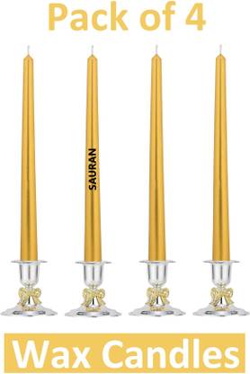 Sauran Pack of 4 Unscented Dripless Taper Candles 22W x 250H Millimeters WC91.3 Candle