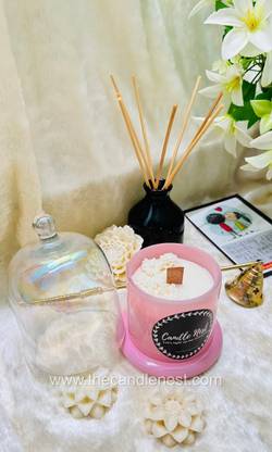 Candle Nest Clear Aura Candle Birthday,Valentine,Xmas,Deco,Return Gift Set Ethereal Jasmine Candle