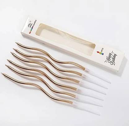 Lusso Metallic Golden Spiral Birthday Twisted Candles Candle