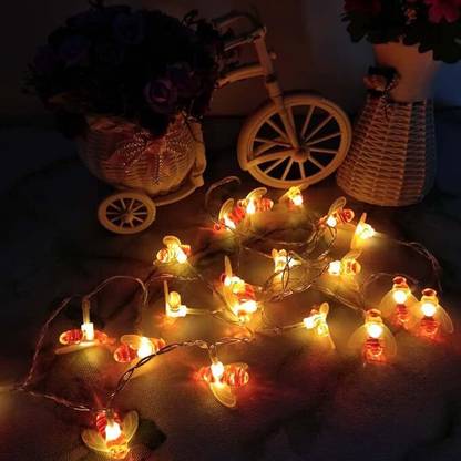 Khan Saar 14 LEDs 3.1 m Gold Steady Christmas Tree Rice Lights