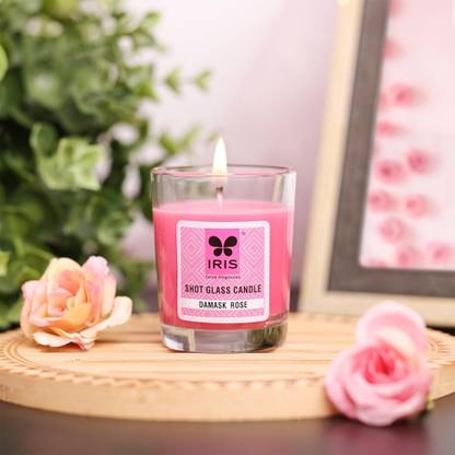 IRIS Damask Rose Shot Glass Candle Candle