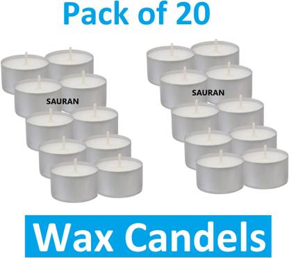 Sauran Pack of 20 Wax Tealight Candles 37W x 10H Centimeters WC73.2 Candle