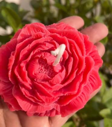 Bellisima Red Peony Handcrafted Soy Candle non scented Candle
