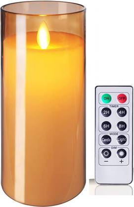 VEROX Acrylic Flameless LED Candles with Remote Control and Timer - AA Battery-Powered Candle