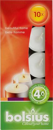 Bolsius Tea lights box of 10 white Candle
