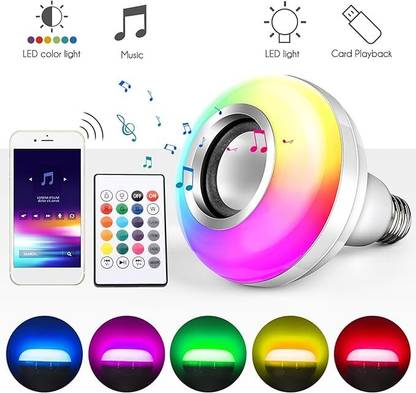 Vespa ® 12W LED RGB Bluetooth Speaker Bulb Rechargeable Control Bluetooth Speaker Candle