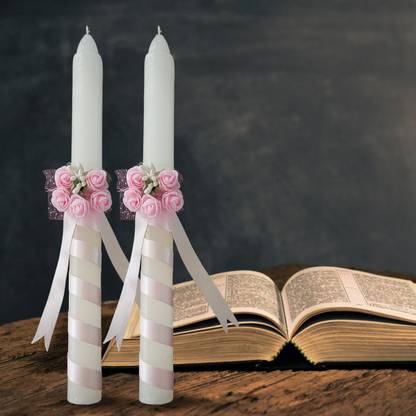 Boreology Decorative Baptism and First Holy Communion Candle Candle