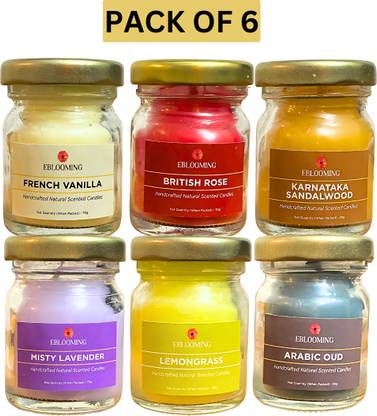 EBLOOMING Scented Candles For Home Decor in Small Glass Jars | Scented Candles Gift Set Candle