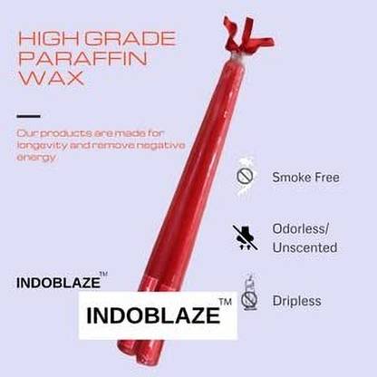 Indoblaze Unscented Red Taper Candles | Long Candles for Home Decor | Stick Candle