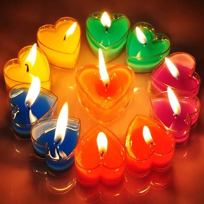 KrishnaCandles Romantic Heart Shape Tea Light Candles Candle