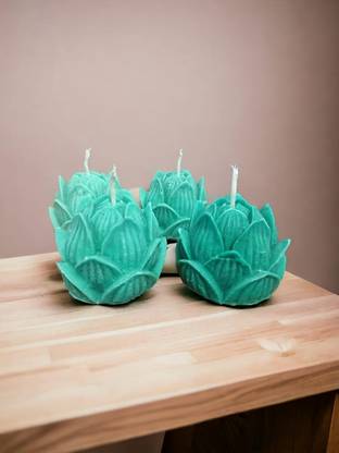 SKP DECOR Lotus Flower Design Hand Poured Pure Soy Wax Scented Candle Party Decorations Candle