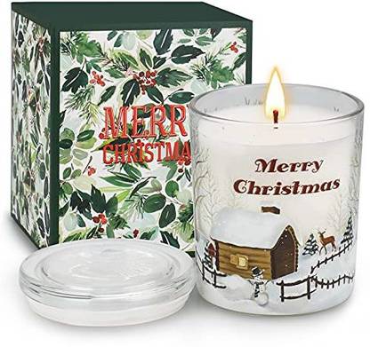 Amorxiao Christmas Candle Gifts for Women with Gift Box Christmas Aromatherapy Soy Candle