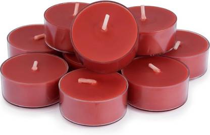 Pure Source India Polycarbonate Clear Cup Rose Scent Tealight Candles Upto 3 Hours Burn Time Candle