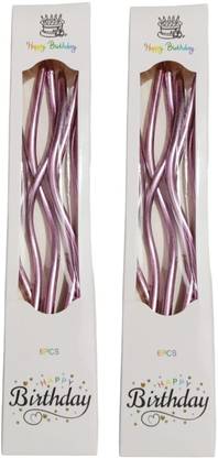 DecorArt Twisty Metallic Purple Spiral Candles - 12pc, Twisty Candles for Birthday Candle