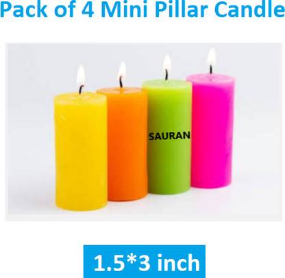 Sauran Pack of 4 Mini Pillar Candle Candle