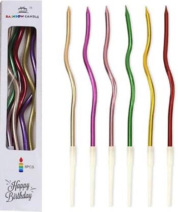 PopTheParty Multi Twisted Spiral Candles Long for Decortion Candle