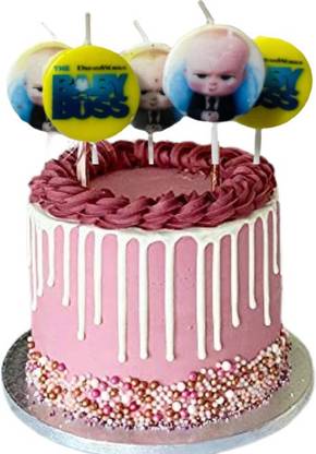FLICK IN 5 Pcs Boss Baby Candles for Cake Topper Decoration Boss Baby Theme Birthday Candle